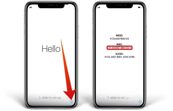 find imei on activation screen