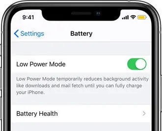 ios13 settings battery low power mode on