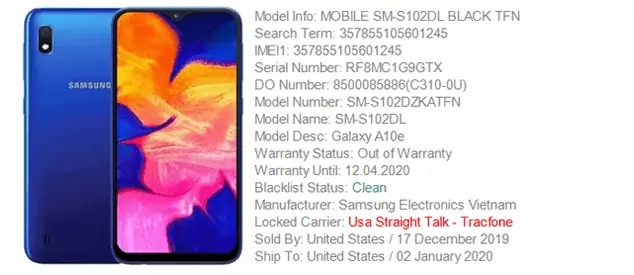 samsung imei check carrier