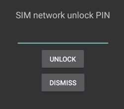 sim network unlock pin unlock dimiss