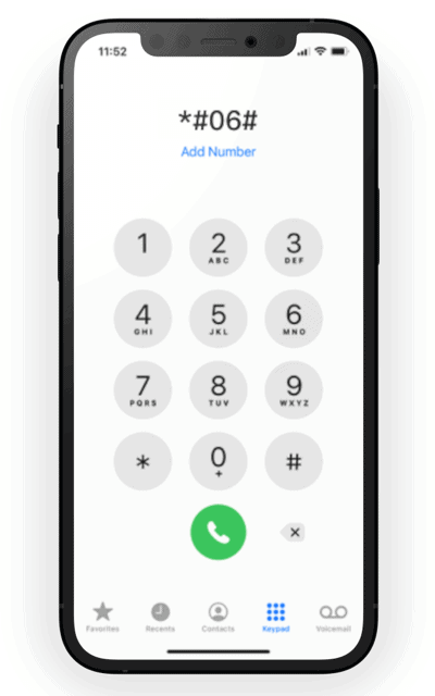 iphone dial find imei