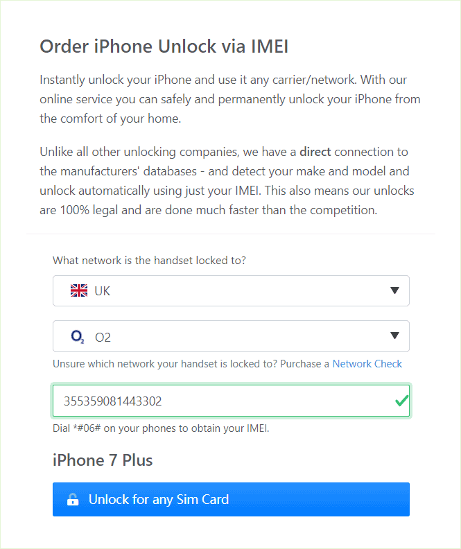 order o2 iphone unlock