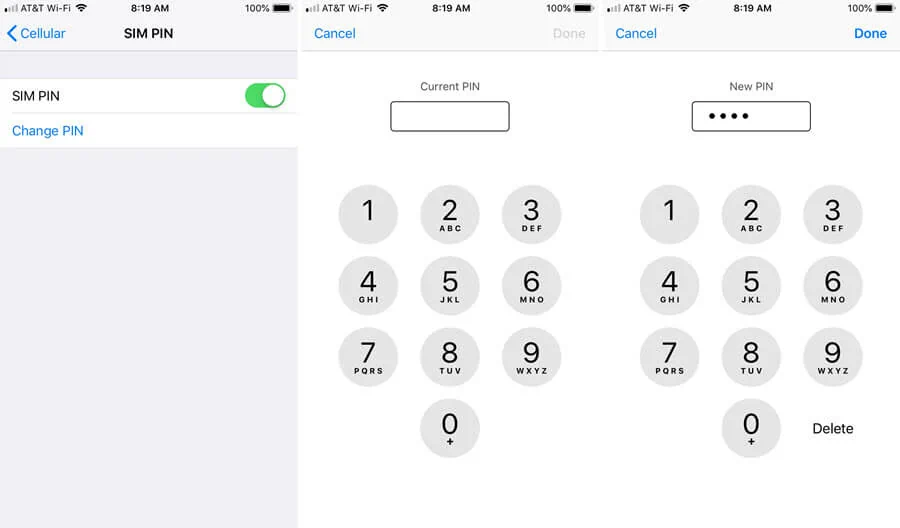 iphone change sim pin