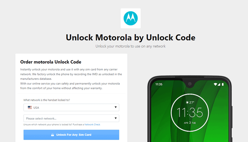 directunlocks motorola unlock