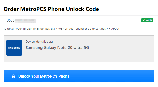 order metropcs unlock code