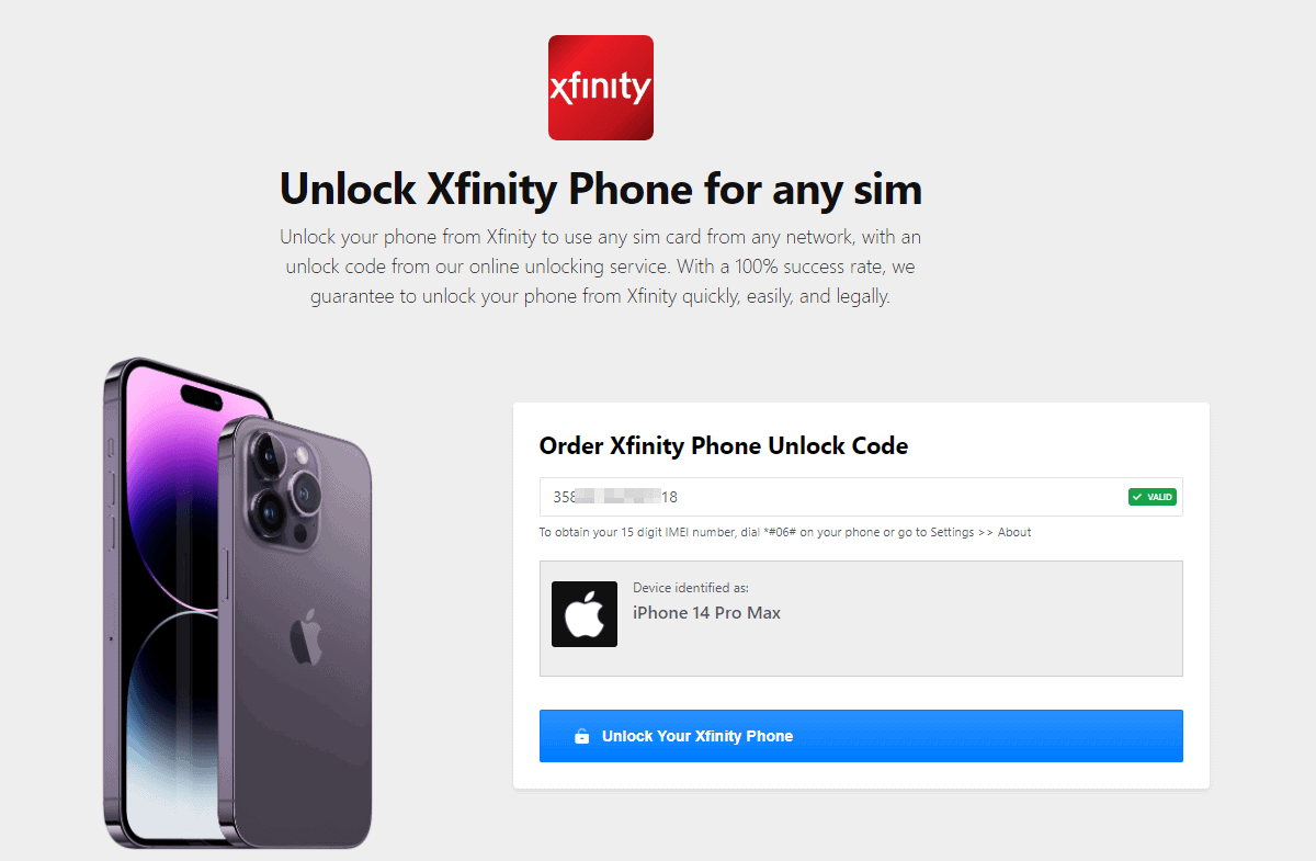 directunlocks order xfinity unlock